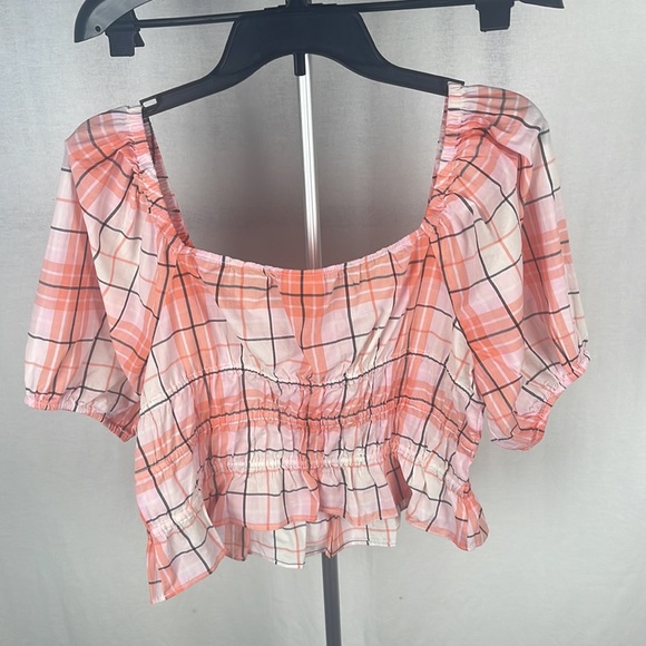 Abound SQUARE NECK YARN DYE TOP IN CORAL PINK Size Large NWT - Picture 6 of 11